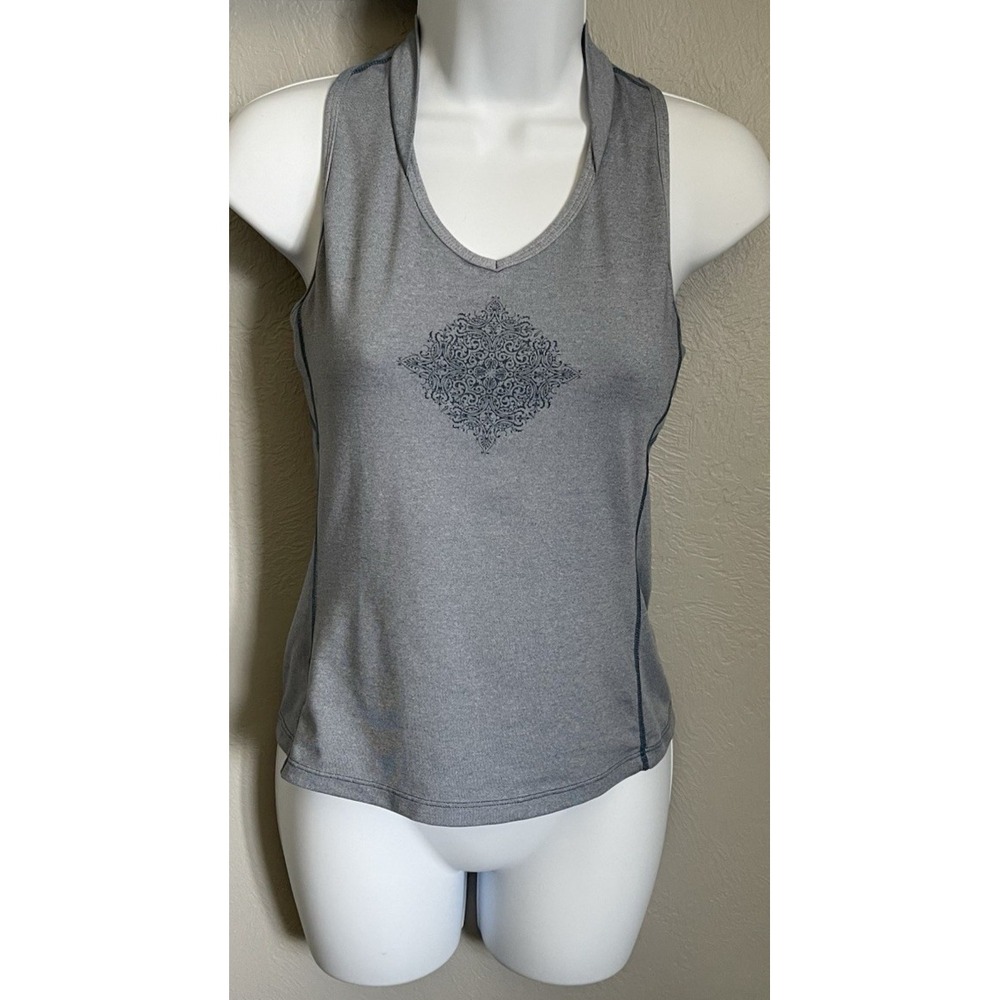 PrAna Tank Top Womens Size Small Blue Racerback Padded Bra Yoga Top Slim Fit